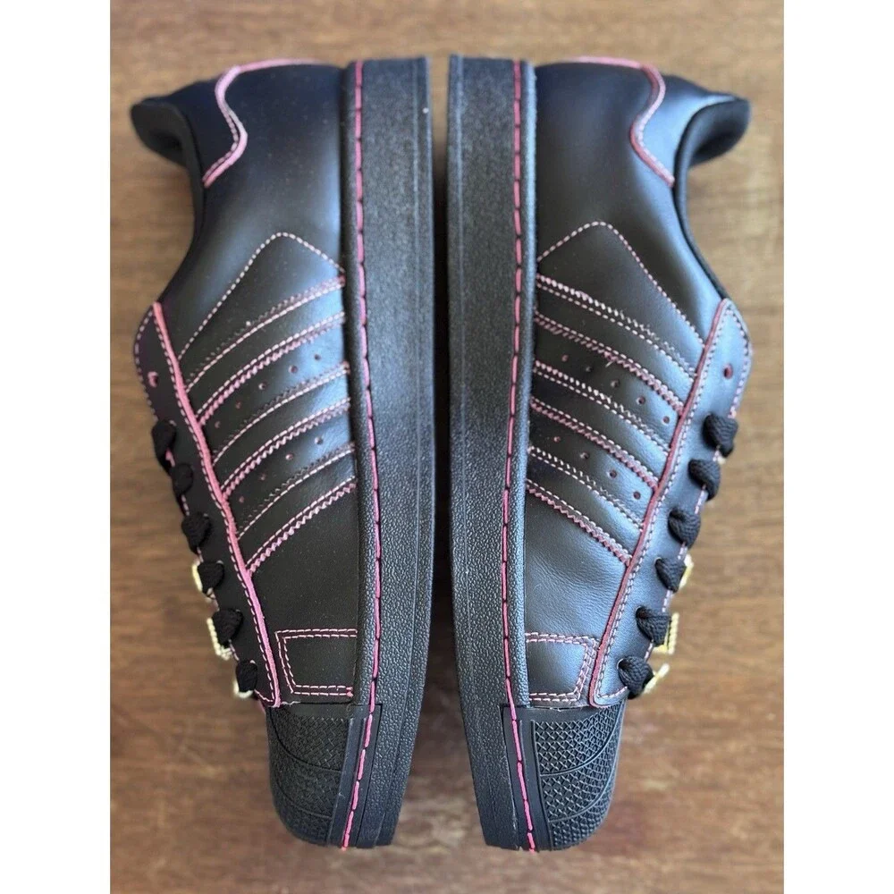 Women’s Size 8.5 Adidas Superstar II Black Pink Gold JS1380 Shell Toe New In Box - Picture 6 of 10